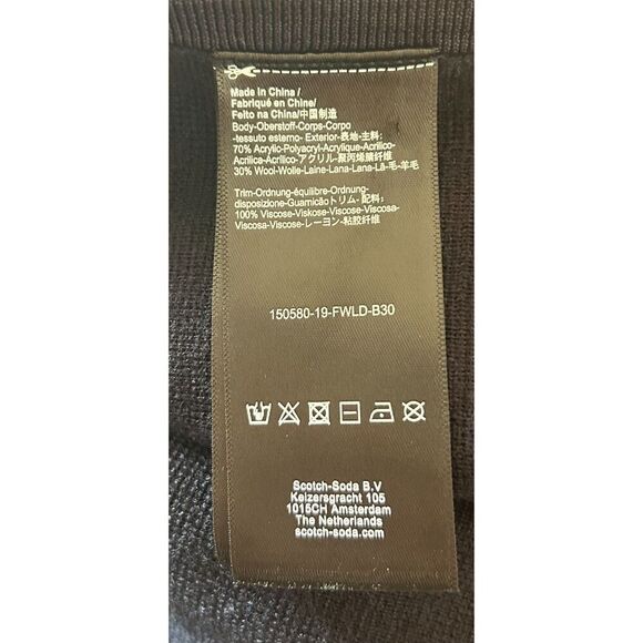 Scotch & Soda Navy Blue  Merino Wool Blend Cardigan Sweater Long Line Small S - Picture 4 of 7